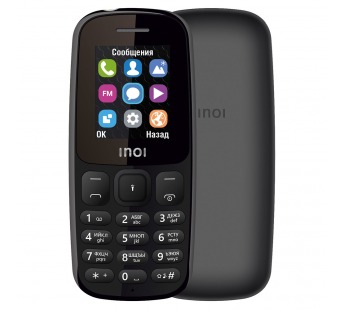 Мобильный телефон INOI 101 (ЗУ в комплекте, 2SIM, EDGE, BT, FM, micro SD, фонарик) Черный#1693987