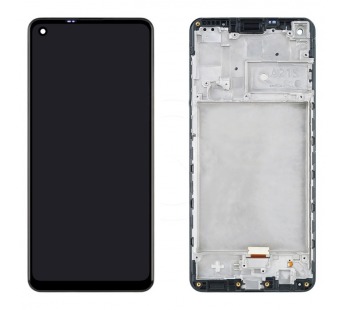 Дисплей для Samsung A217F Galaxy A21s в рамке + тачскрин (черный) (100% LCD)#1855642