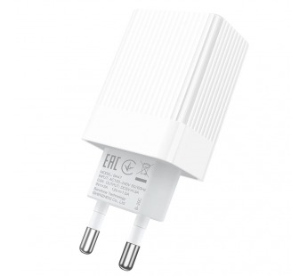 Адаптер Сетевой Borofone BA47A 1 USB QC 3.0 (белый)#981950