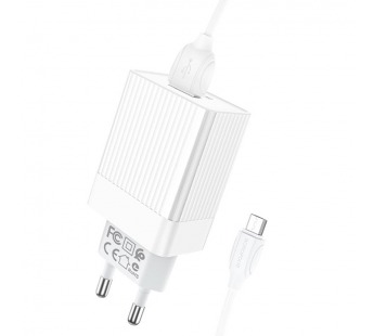 Адаптер Сетевой Borofone BA47A 1 USB QC 3.0 + кабель Micro (белый)#1386975