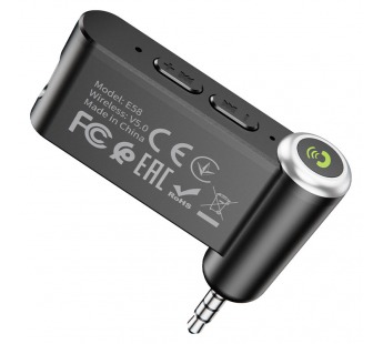 Bluetooth - адаптер Hoco E58 (AUX 3.5-3.5) с микрофоном, черный#1997038