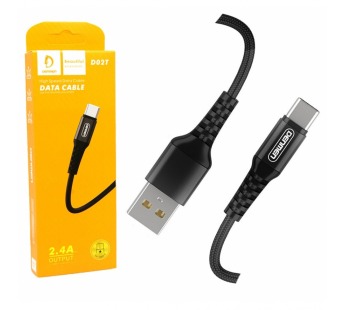 Кабель USB - TypeC DENMEN D02T (черный) 1м#2054106