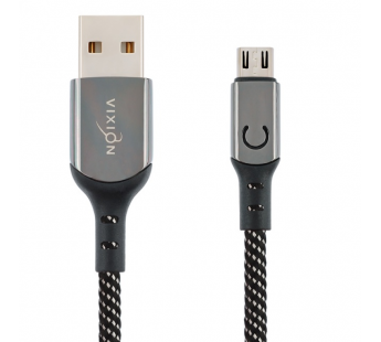 Кабель USB VIXION (K9 Ceramic) microUSB (1м) (черно/белый)#1009286