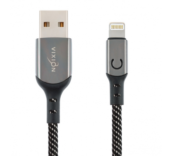 Кабель USB VIXION (K9 Ceramic) для iPhone Lightning 8 pin (1м) (черно/белый)#1009274