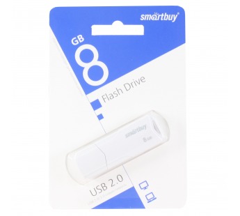 Флеш-накопитель USB 8GB Smart Buy Clue белый#1156551