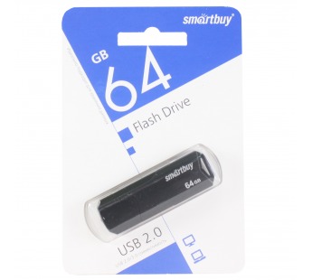 Флеш-накопитель USB 64GB Smart Buy Clue чёрный#1156553