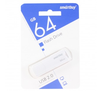 Флеш-накопитель USB 64GB Smart Buy Clue белый#1156552