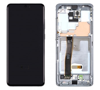Дисплей для Samsung G988F Galaxy S20 Ultra в рамке + тачскрин (серый) 100%#1949549