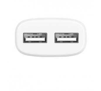 Адаптер Сетевой Hoco C12 2USB/5V/2.4A +lightning (white)#1609798