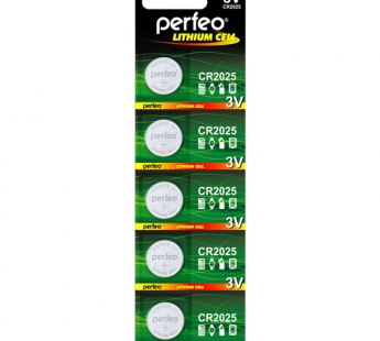 Батарейка PERFEO CR2025 Lithium Cell BL5 (5/100/600)#1815945