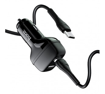 Адаптер Автомобильный Hoco Z36 + кабель Micro USB черное#1179454