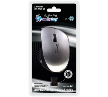 Мышь оптическая беспроводная SmartBuy 309AG Silver/Black, шт#1873070