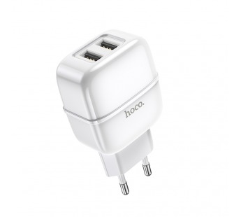                         Сетевое ЗУ USB Hoco C77A + кабель Micro USB (2USB/2.4A) белый#1338921
