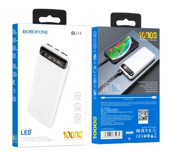Внешний аккумулятор Borofone BJ14 Freeway 10000mAh (USB*2) (white)#1757729