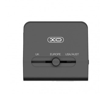 Сетевое зарядное устройство XO WL01 универсальные вилки (UK, EU, US) черное#1567925