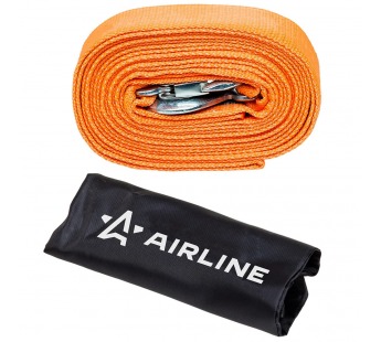 Трос буксировочный AIRLINE VIP лента 3т 5м крюки с пружинным фиксатором + сумка для хранения#1371266