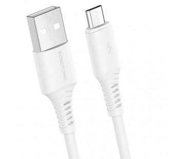Кабель USB - micro USB Borofone BX47 Coolway (100см) белый#1330818
