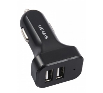                         Автомобильное ЗУ USB USAMS CC087 C13 2USB/2.1A + кабель Micro USB (черный)*#1691966
