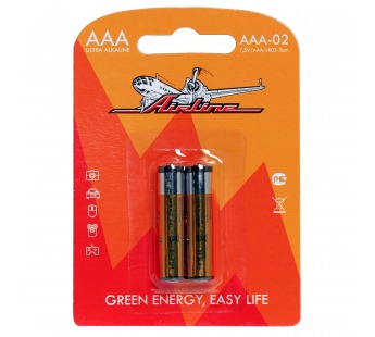 Батарейки AIRLINE LR03/AAA щелочные 2шт#1386872