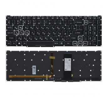 Клавиатура Acer Nitro 5 AN515-55 черная с подсветкой (RTX2060 широкий шлейф клавиатуры)#1935545