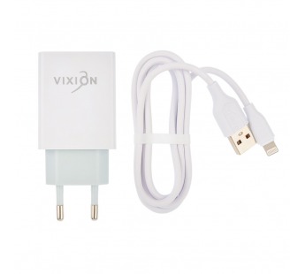 СЗУ VIXION L4i (1-USB/1A) + Lightning кабель 1м (белый)#1615030