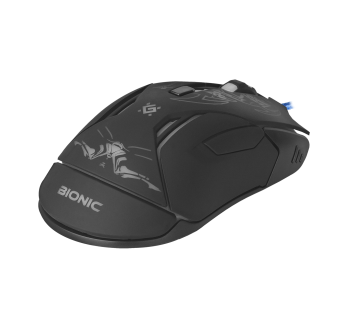 Мышь оптическая Defender Bionic GM-250L - игровая, 6 кнопок, черная, длина кабеля 1,5 м#1410368