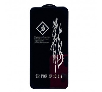 Защитное стекло iPhone 13 Mini (Rinbo) тех упаковка Черное#1455293