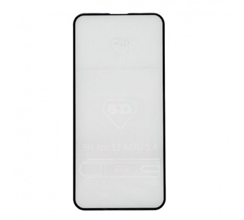 Защитное стекло iPhone 13 Mini 5D (тех упаковка) 0.3mm Черное#1455320