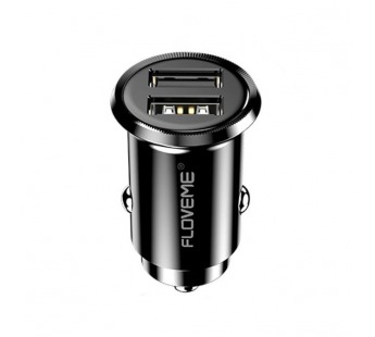 Автомобильное зарядное устройство Floveme Super Mini (2xUSB, 3.1A max, черный)#1491064