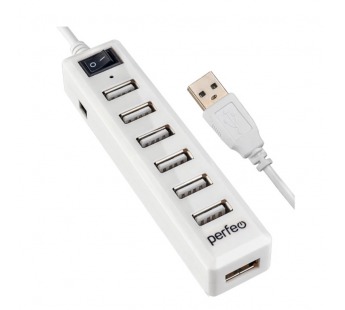 Хаб USB Perfeo 7 Port, (PF-H034 White) белый#1505140