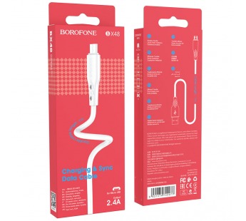                         Кабель Micro USB Borofone BX48 2.4A 1m (белый)#1588412