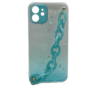 Чехол-накладка  Lux Бусы iPhone 12 Прозрачный Голубой#2134464