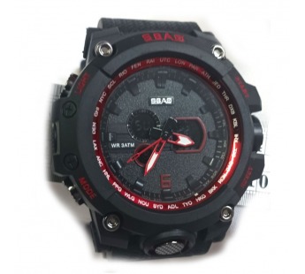 Часы наручные SBAO мужские с силиконовым ремешком (black/red) (8039)#2139123