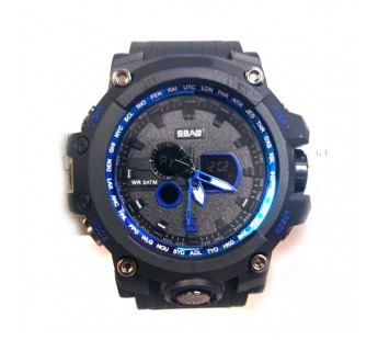 Часы наручные SBAO мужские с силиконовым ремешком (black/blue) (8039)#2139124