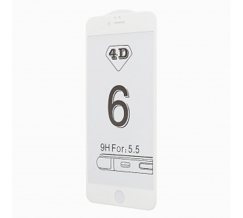 Защитное стекло iPhone 6/6S Plus 5D белое с рамкой стекло                                                                               #1581606