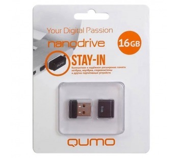 Флэш накопитель USB 16 Гб Qumo Nanodrive (black) (25451)#1614080