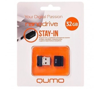 Флэш накопитель USB 32 Гб Qumo Nanodrive (black) (25452)#2072879