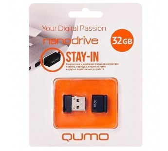 Флэш накопитель USB 32 Гб Qumo Nanodrive (black) (25452)#1614064