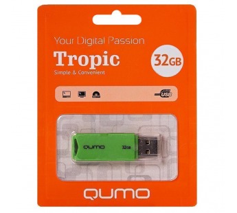 Флэш накопитель USB 32 Гб Qumo Tropic (green) (25962)#1614075