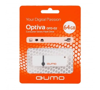 Флэш накопитель USB 64 Гб Qumo Optiva OFD-02 (white) (88787)#2096862