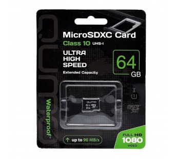 Карта флэш-памяти MicroSD 64 Гб Qumo без SD адаптера (class 10) UHS-1(133523)#1634147