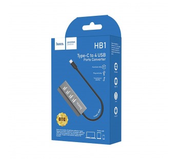 Хаб USB Hoco HB1 USB-4USB (80cm) (tarnish) (95235)#1719023