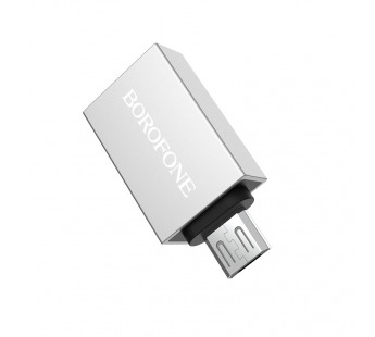 Адаптер Borofone BV2 Micro USB OTG Adapter (silver)#1615382