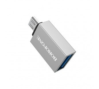 Адаптер Borofone BV2 Micro USB OTG Adapter (silver)#1615384