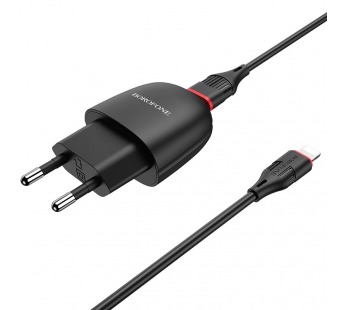 Адаптер Сетевой Borofone BA49A Vast 1USB/5V/2.1A + кабель Apple Lightning (black)#1614845