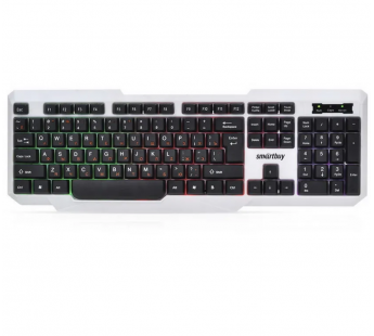 Клавиатура SmartBuy ONE 333, USB, белая-черная, проводная, подсветка (1/20)#1902913