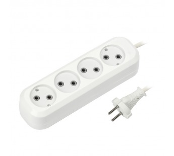 Удлинитель Smartbuy 4 гнезда 3 метра 10А/2,2кВт без заземления ПВС 2х1,0 (SBE-10-4-03-N) (1/40)#1615265