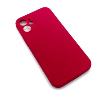 Чехол iPhone 12 Mini Silicone Case (Full Camera/No Logo) №05 Розово-Красный#1619592