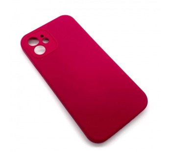 Чехол iPhone 12 Silicone Case (Full Camera/No Logo) №05 Розово-Красный#1619870