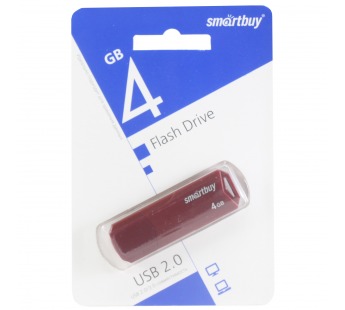Флеш-накопитель USB 4GB Smart Buy Clue бордовый#1619299